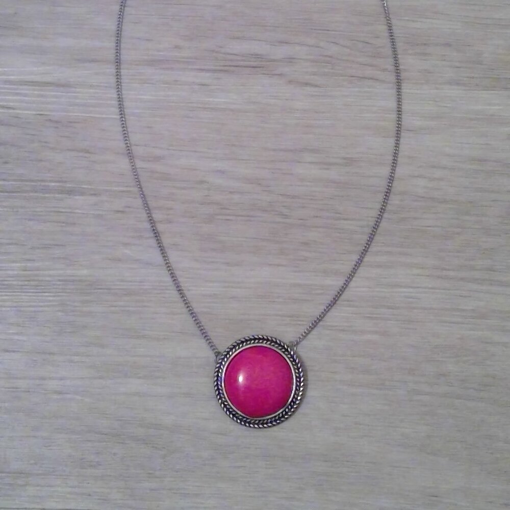 Pink Medallion Necklace